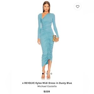 Michael Costello x REVOLVE Kylee Midi Dress in Dusty Blue